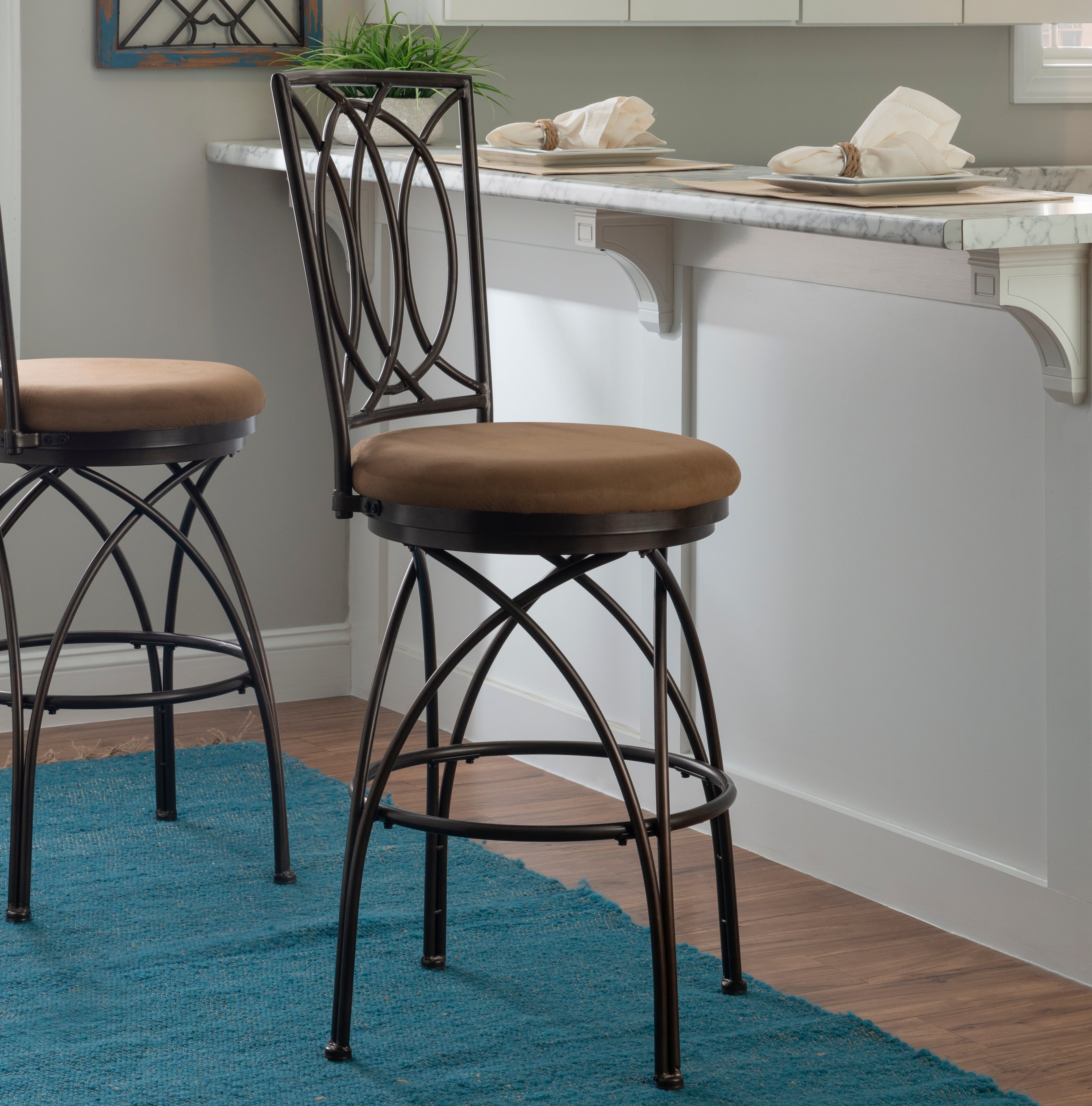 Metal Crossed Legs Bar Stool