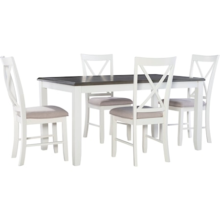 Farmhouse Grey 5-Piece Dining Set