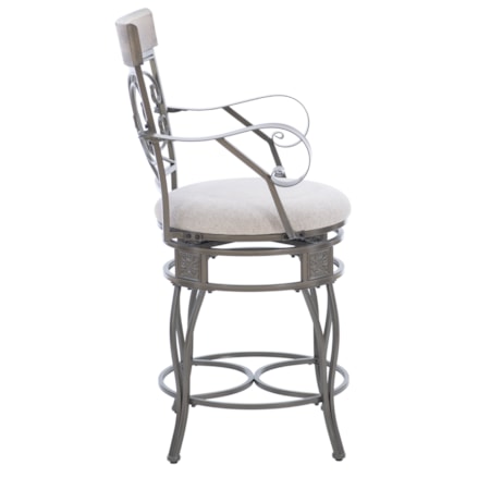 Upholstered Counter Stool with Arms