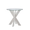 Powell Adler X Base Side Table with Glass Top