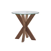Contemporary Adler X Base Side Table With Glass Top