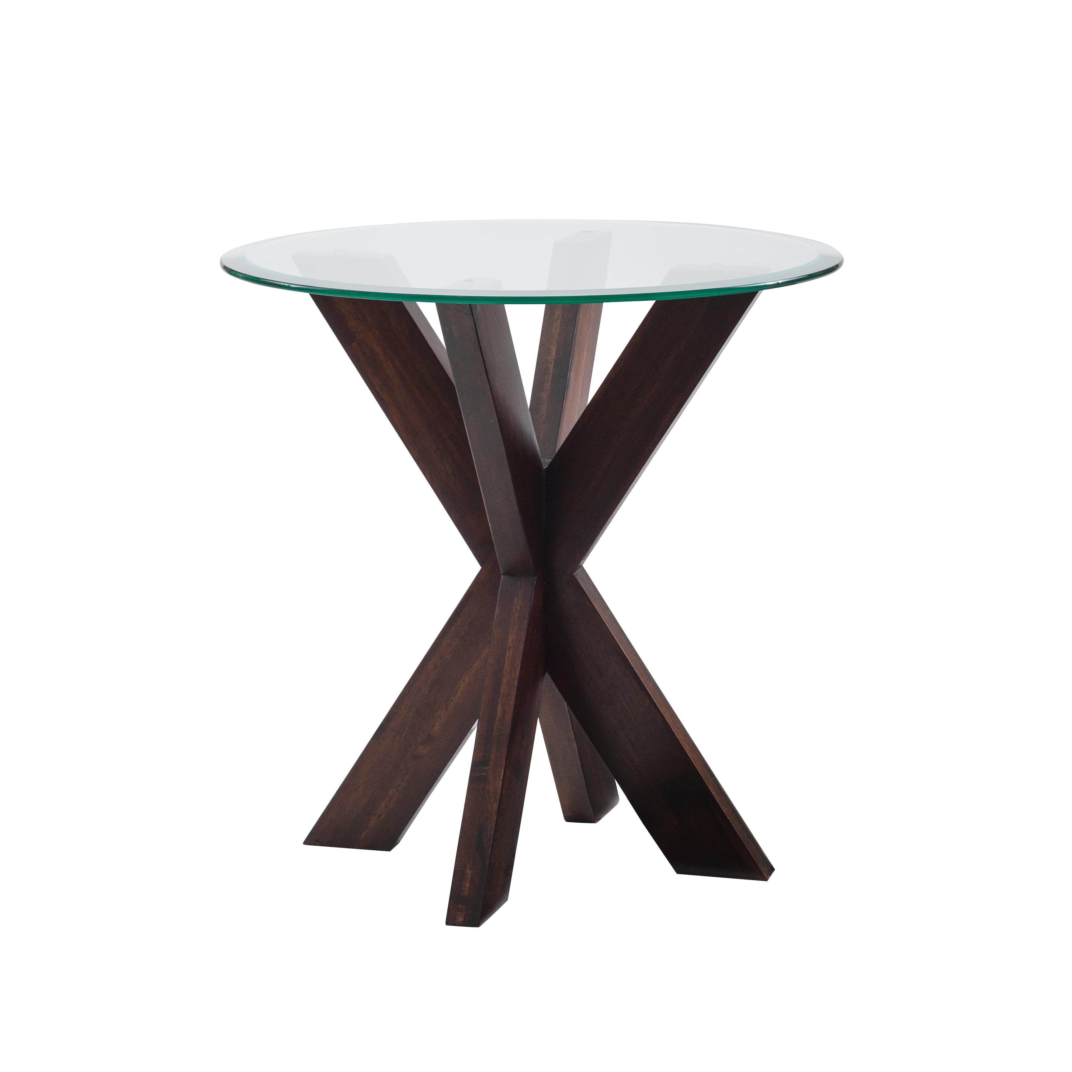 powell espresso round accent table