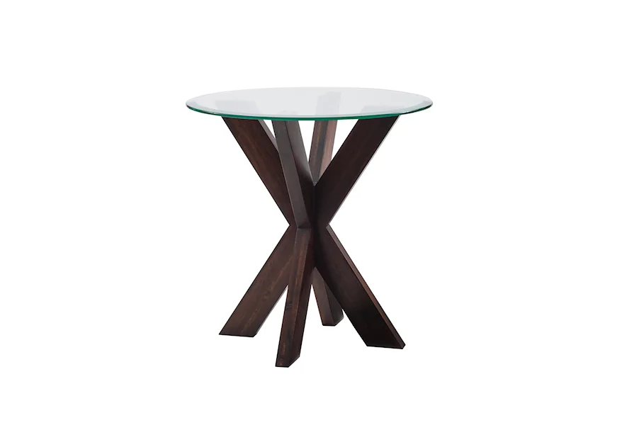 Adler X Base Side Table With Glass Top by Powell at Furniture and More
