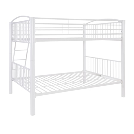 Heavy Metal Full Full White Bunk Bed 