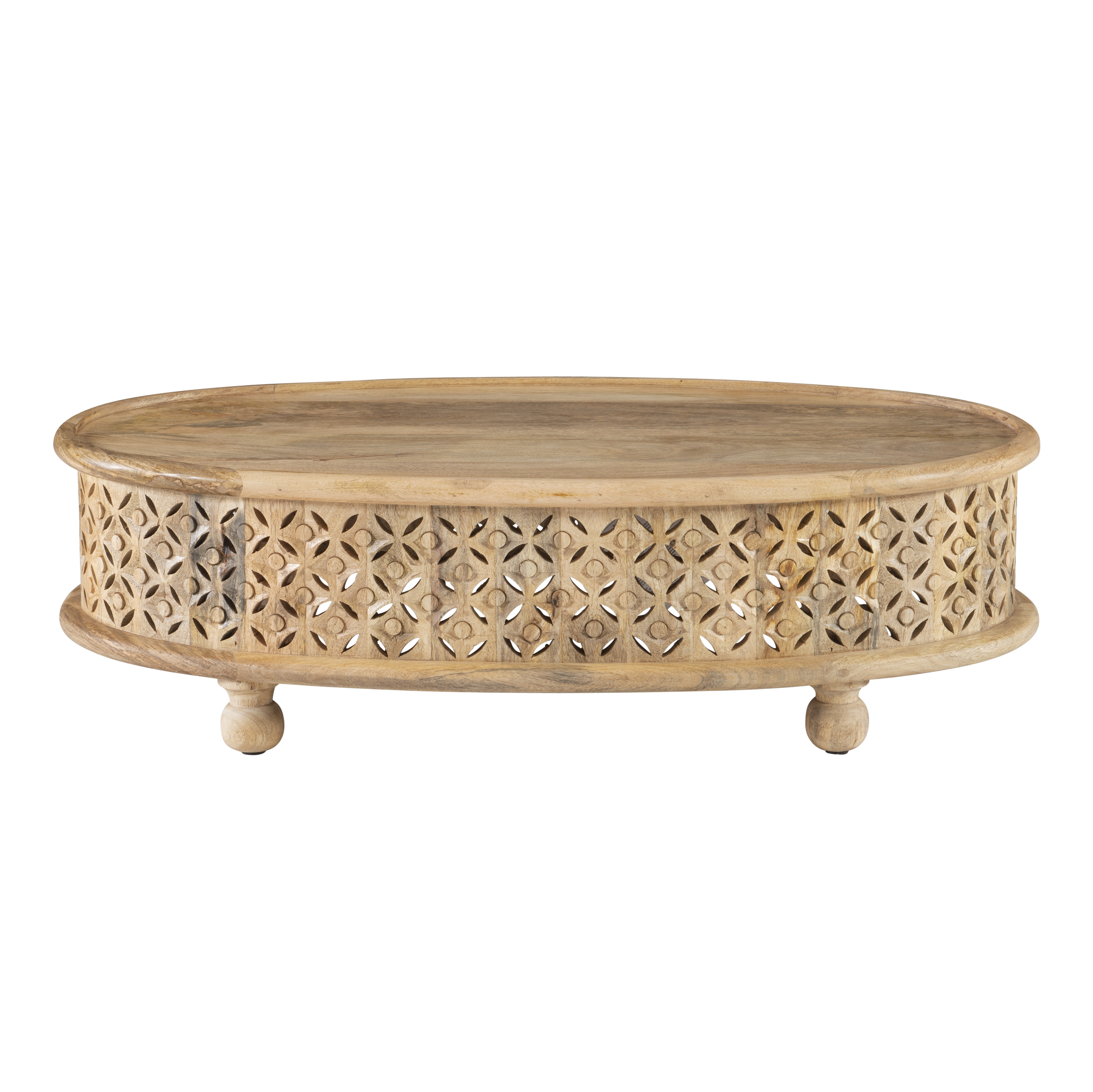 Carved mango deals wood coffee table