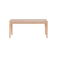 Contemporary Dining Bench with Basketweave Seat