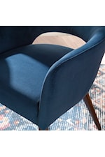 Powell Sabine Mid-Century Modern Sabine Dining Chair with Velvet Light Grey Upholstery