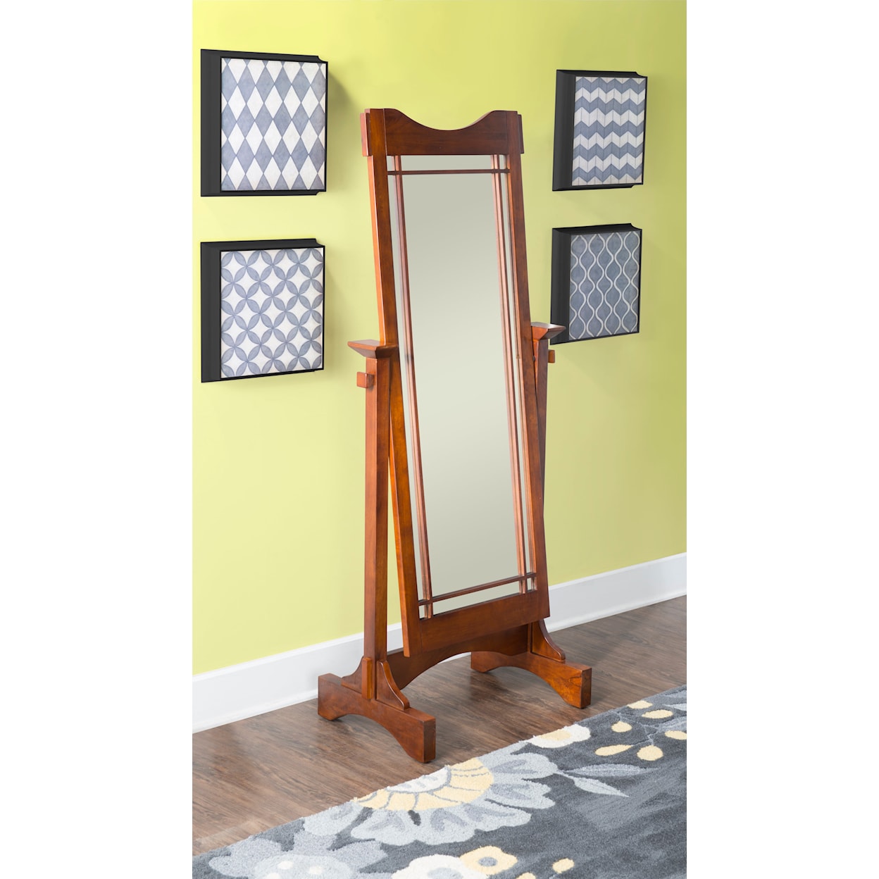 Powell Mission Black Cheval Mirror