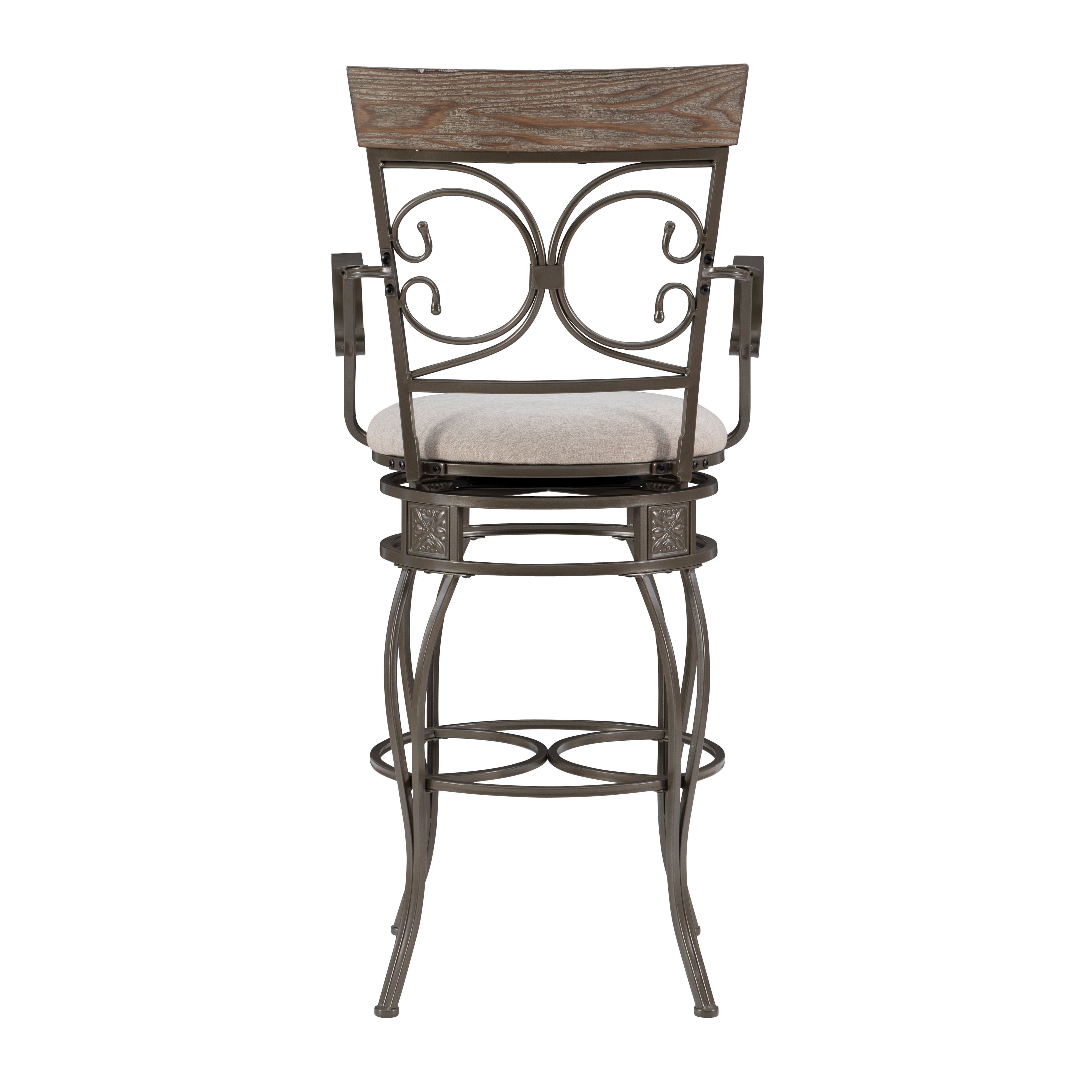Beeson Big And Tall Barstool Arm Pewter