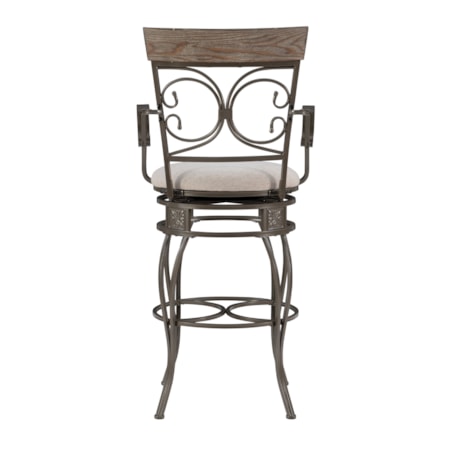 Beeson Big And Tall Barstool Arm Pewter