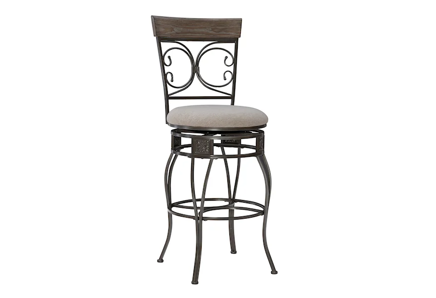 Beeson Beeson Big And Tall Barstool Pewter by Powell at A1 Furniture & Mattress