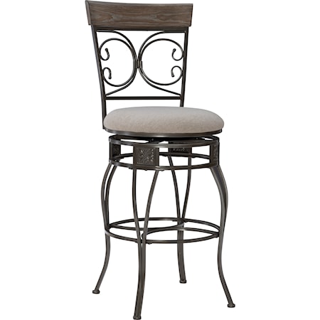 Beeson Big And Tall Barstool Pewter