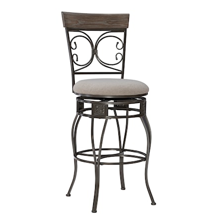 Beeson Big And Tall Barstool Pewter