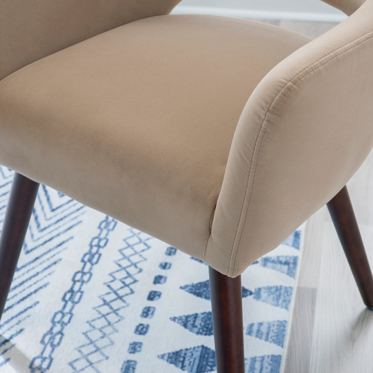 Powell Sabine Dining Chair with Velvet Camel Upholstery