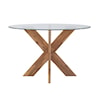 Powell Adler X Base Dining Table with Glass Top