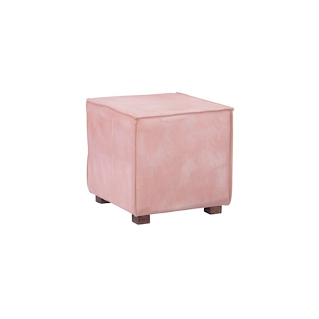 Decter Leather Ottoman Pink