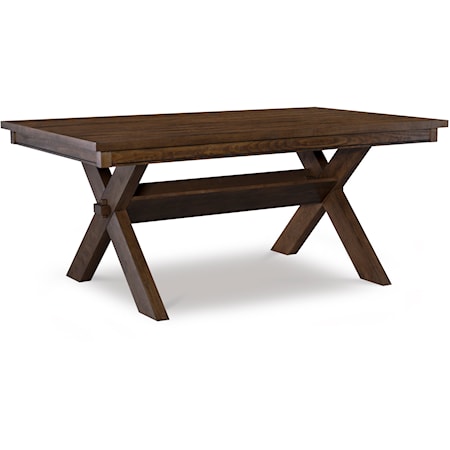 Rectangular Trestle Dining Table with "X" Legs