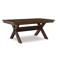 Rectangular Trestle Dining Table with "X" Legs