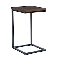 Contemporary End Table with C-Shape Silhouette