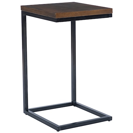 Contemporary End Table with C-Shape Silhouette