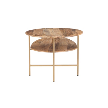 Tavin Two Tiered Coffee Table Natural Gold