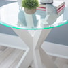 Powell Adler X Base Side Table with Glass Top