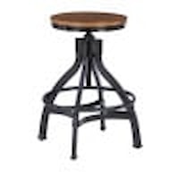 Industrial Adjustable Height Backless Stool 2-Piece Set