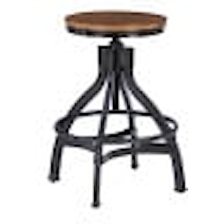Industrial Adjustable Height Backless Stool 2-Piece Set