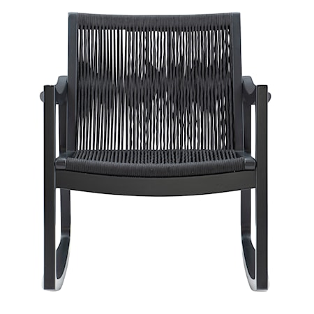 Jeno Woven Rocking Chair Black