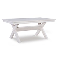 Rectangular Trestle Dining Table with "X" Legs