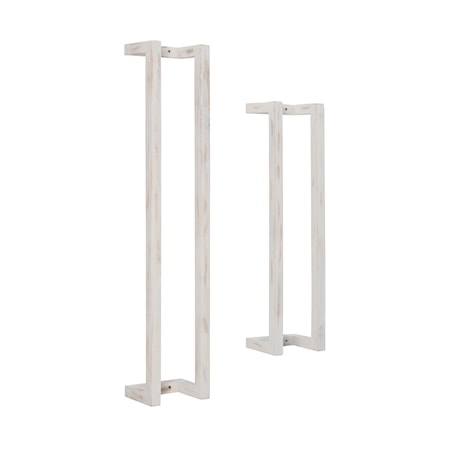 Tesni Wood Towel Rack 2Pk White