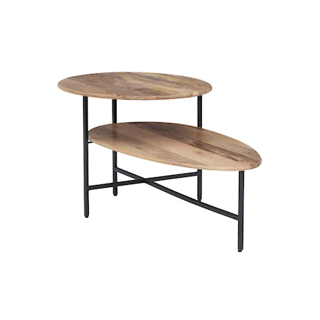 Tavin Two Tiered Coffee Table Natural Black