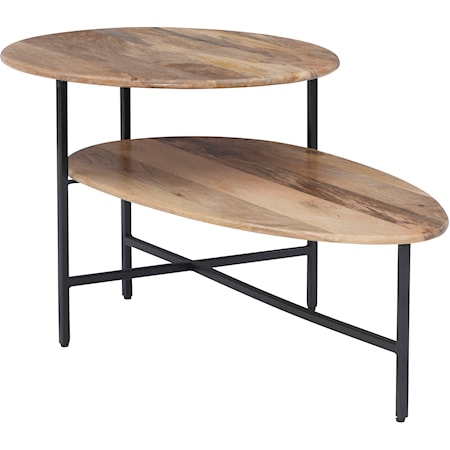 Tavin Two Tiered Coffee Table Natural Black