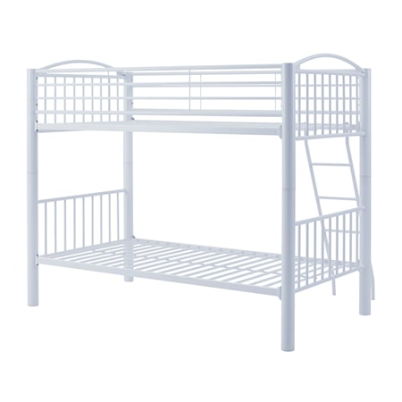 HEAVY METAL TWIN TWIN WHITE BUNK BED