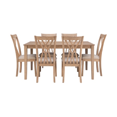 Maggie 7Pc Dining Set Natural