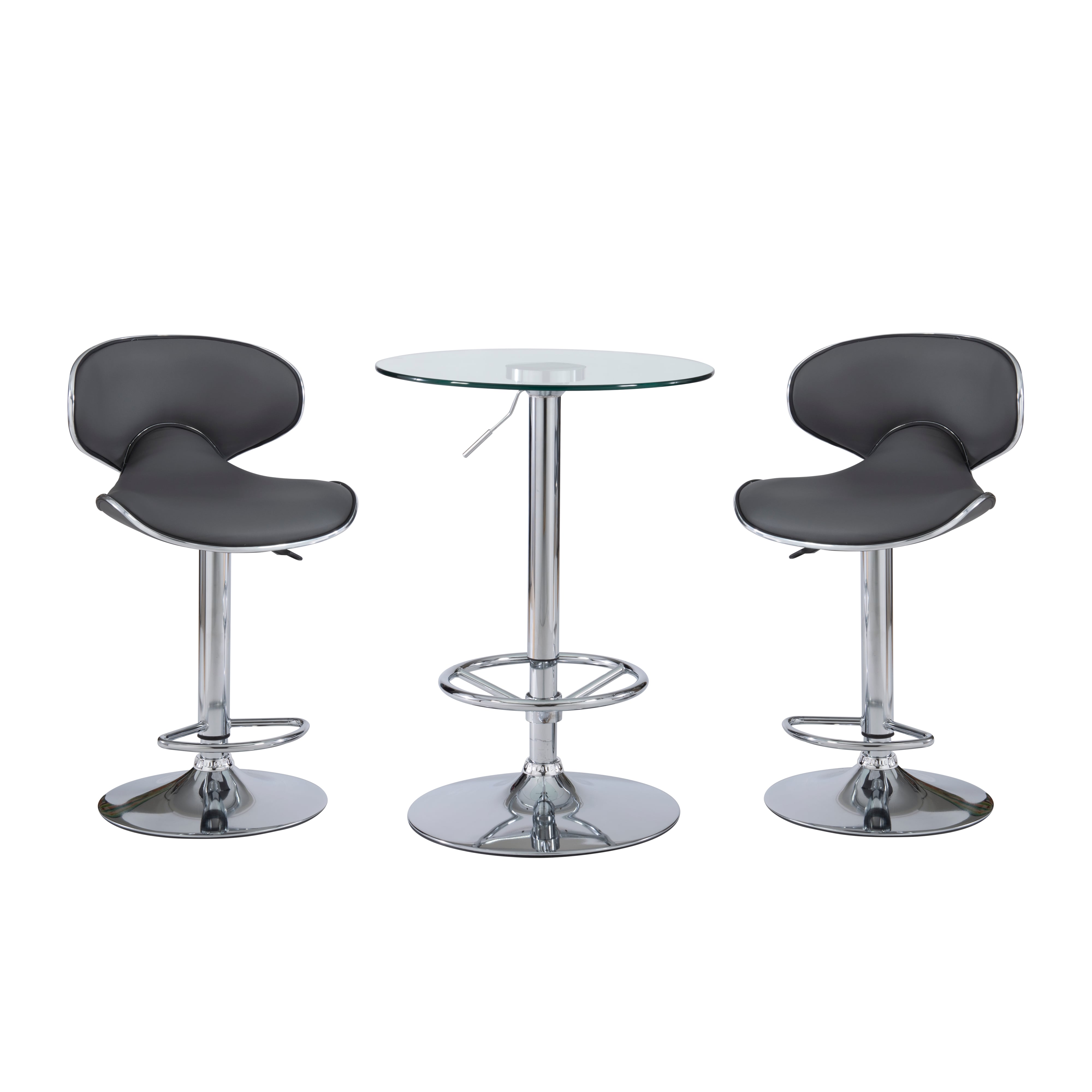 Jenna Adjustable 3PC Pub Set Grey