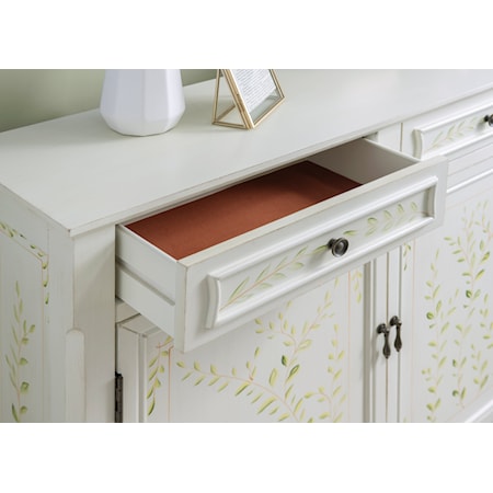 White Hand Painted 2-Door Console