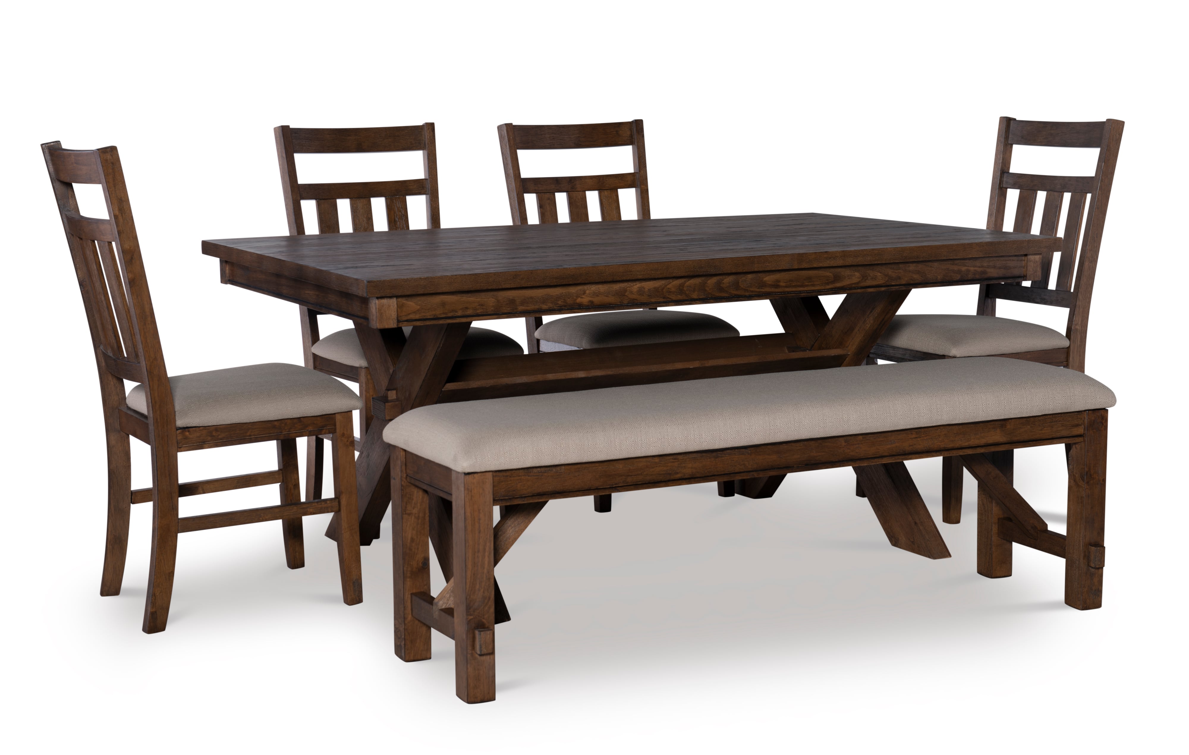 6 Piece Table, Bench &amp; Chair Set