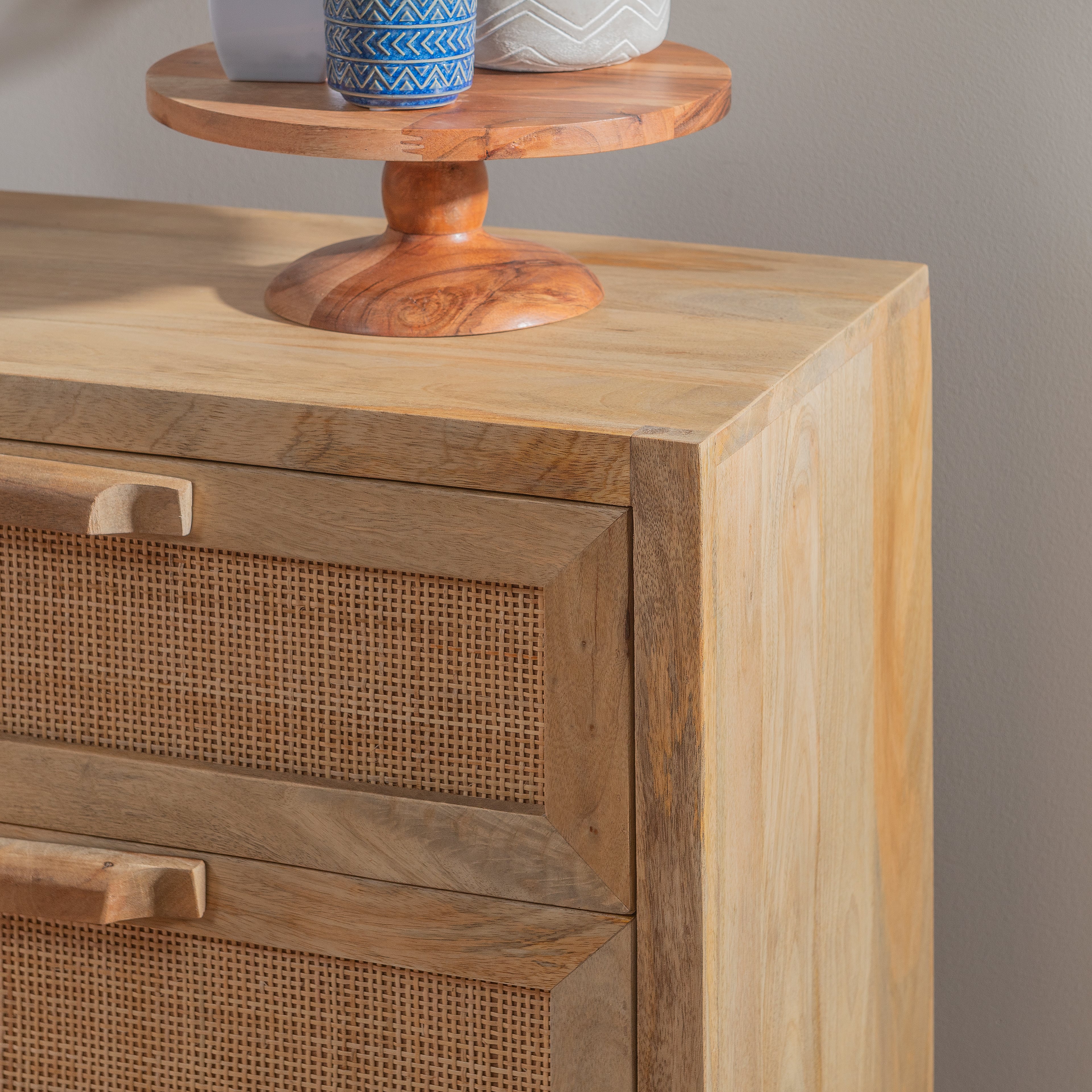 Powell Janie 3-Drawer Rattan Cabinet