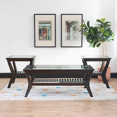 Contemporary Gilson 3-Piece Coffee And End Table Set