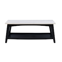 Contemporary Rainier Coffee Table with Grey Marble Top
