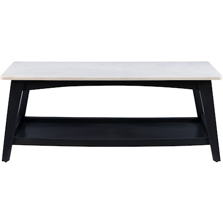 Contemporary Rainier Coffee Table with Grey Marble Top