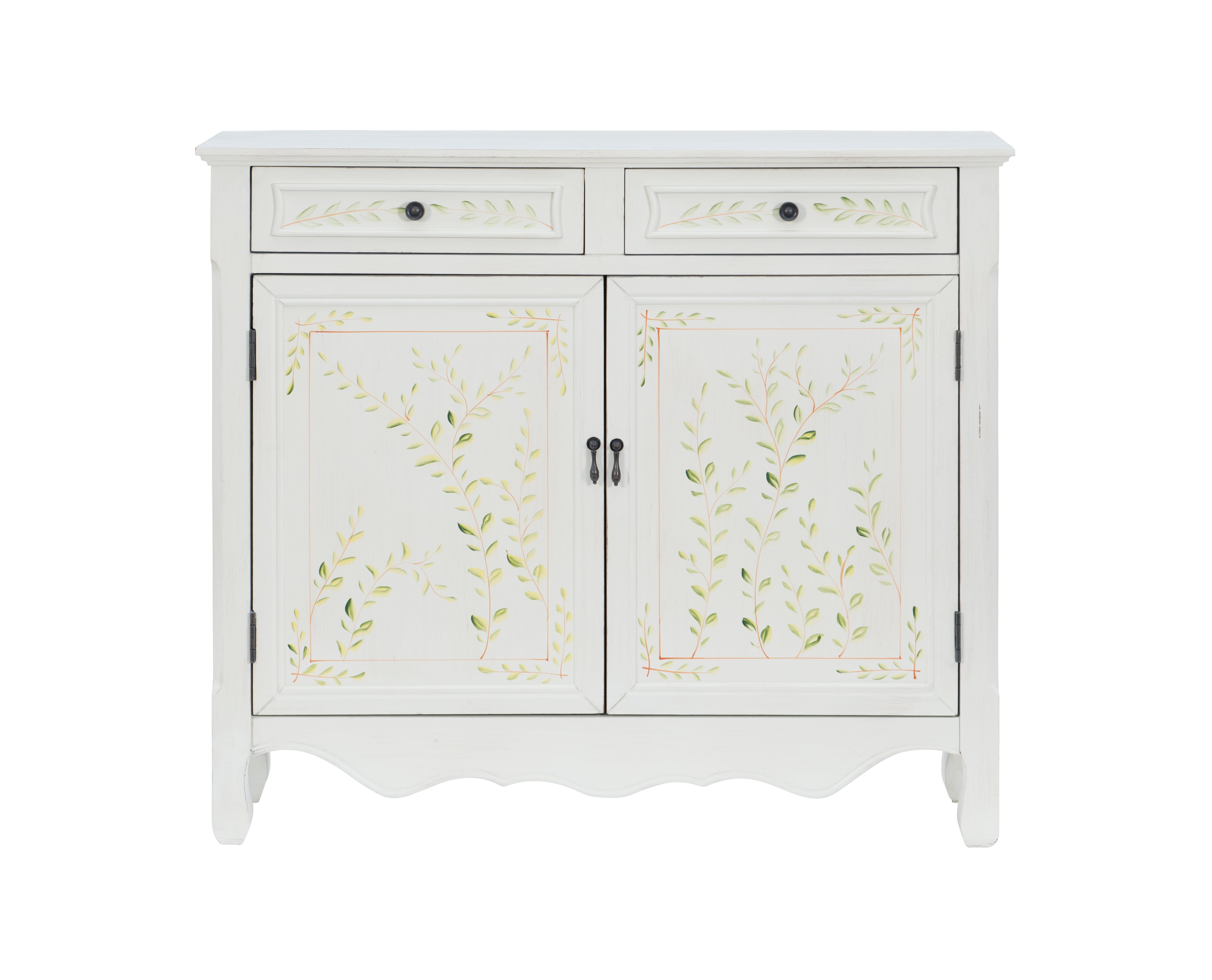 Powell Consoles White Hand Painted 2-Door Console