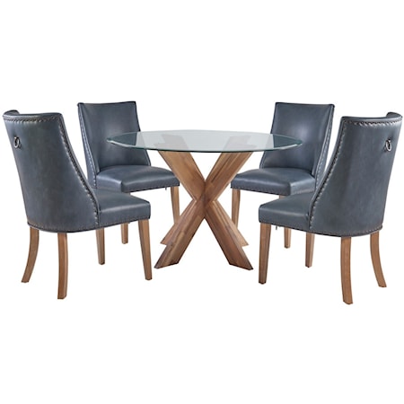 Contemporary Adler 5-Piece Dining Set with Upholstered Chair