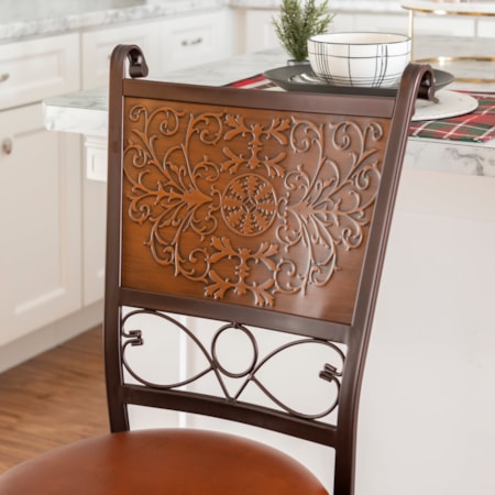 24 Inch Stamped Back Counter Stool