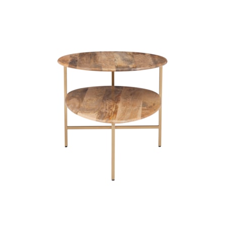 Tavin Two Tiered Coffee Table Natural Gold