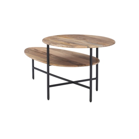 Tavin Two Tiered Coffee Table Natural Black