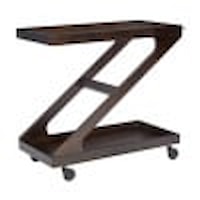 Contemporary Z-Shaped Bar Cart