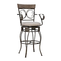 Beeson Big And Tall Barstool Arm Pewter