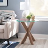 Powell Adler X Base Side Table With Glass Top